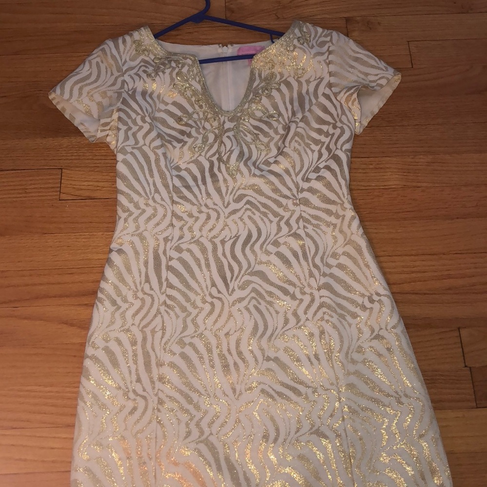 Lilly Pulitzer size 2 gold dress